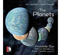 Harrison, Facchin : The Planets, oeuvres pour harpe et percussion. Avalokite Duo.