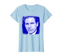 Harrison Ford Retrato Azul Camiseta, Mujer, Azul Bebé, XS