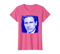 Harrison Ford Retrato Azul Camiseta, Mujer, Rosa Jaspeado, S