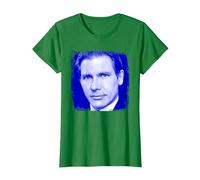 Harrison Ford Retrato Azul Camiseta, Mujer, Verde Kelly, 3XL