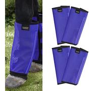 Harrison Howard Botas de mosca de ajuste holgado, protección UV, malla extra resistente, ventilada, cuatro cierres, diseño que protege las patas del caballo y reduce el pisotón, juego de 4 ponis azul