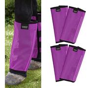 Harrison Howard Botas de mosca de ajuste holgado, protección UV, malla extra resistente, ventilada, cuatro cierres, diseño que protege las patas del caballo y reduce el pisotón, juego de 4 ponis