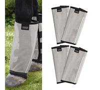Harrison Howard Botas de mosca de ajuste holgado, protección UV, malla extra resistente, ventilada, cuatro cierres, diseño que protege las patas de caballo y reduce el piso, juego de 4 unidades, color