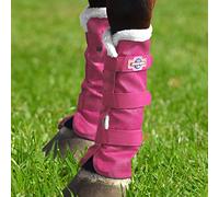 Harrison Howard Botas de protección de verano para caballo con ribete de forro polar para eliminar el roce, cómodas y ventiladoras, protectores de pierna de malla, se venden en pares, magenta, talla M