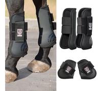Harrison Howard Botas de tendón de caballo con parte delantera abierta/Fetlock para botas protectoras de caballo para saltar, montar a caballo juego de 4