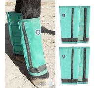 Harrison Howard Botas holgadas con protección UV, transpirables, de malla fina, duraderas, cómodas botas con tiras reflectantes para mayor seguridad (juego de 4), color menta (grande)