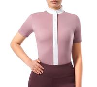 Harrison Howard Camiseta de equitación de manga corta para mujer, camiseta deportiva para el sol, Púrpura-rosado, S