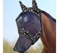 Harrison Howard CareMaster Caballo Máscara antimoscas Nariz Larga con Orejas, protección UV para Caballe-Paisley Wave (XL)
