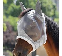 Harrison Howard CareMaster - Máscara acolchada de forro polar a prueba de medias caras para caballo, protección extra de lana, color plateado, tamaño completo