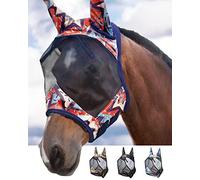 Harrison Howard CareMaster Máscara de Mosca de Caballo Estándar con Orejas Protección UV para Caballo-Graffiti Abstracto (M)