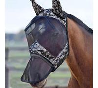 Harrison Howard CareMaster Máscara de Mosca de Caballo Nariz Larga con Orejas Protección UV para Caballo-Paisley Wave (L)
