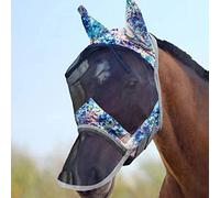 Harrison Howard CareMaster Máscara de Mosca de Caballo Nariz Larga con Orejas Protección UV para Caballo-Pastel Mix (M)
