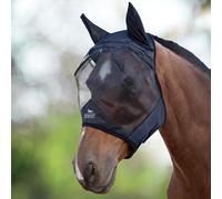 Harrison Howard CareMaster Midge-Proof - Máscara de Forro Polar Acolchada para Caballos, protección UV, protección para Las Orejas, Color Negro