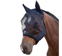 Harrison Howard CareMaster Midge-Proof - Máscara de Forro Polar Acolchada para Caballos, protección UV, protección para Las Orejas, Color Negro
