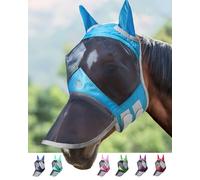 Harrison Howard CareMaster Pro Luminous Máscara Anti-Moscas Protección con Orejas y Nariz Cielo Azul (XL; Extra Full)