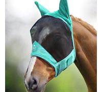 Harrison Howard CareMaster Pro Luminous Máscara de Mosca de Caballo Estándar con Orejas Protección UV para Caballo-Menta de Verano (L)