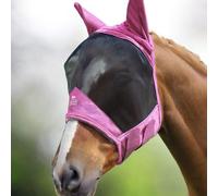 Harrison Howard CareMaster Pro Luminous Máscara de Mosca de Caballo Estándar con Orejas Protección UV para Caballo-Rosa Claro (L)