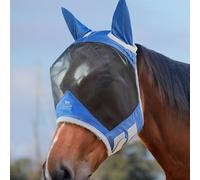 Harrison Howard CareMaster Pro Luminous - Máscara para caballo, estándar con protección UV para orejas, azul real, S, poni