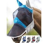 Harrison Howard CareMaster Pro - Máscara Luminosa para Caballo, Gran Espacio para los Ojos, Nariz Larga con Orejas, protección UV para Caballo, Color Azul Cielo, tamaño Completo