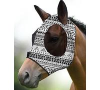 Harrison Howard Elasticidad Máscara de Mosca de Caballo Magnífico Comodidad con protección UV Estándar Máscara de Mosca de Caballo para Caballo-Doodle Azteca (L)