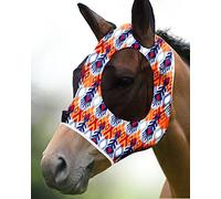 Harrison Howard Elasticidad Máscara de Mosca de Caballo Magnífico Comodidad con protección UV Estándar Máscara de Mosca de Caballo para Caballo-Pluma Tribu (M)