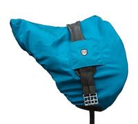 Harrison Howard Funda de sillín de alta calidad impermeable y transpirable con forro polar de larga duración para doma azul celeste