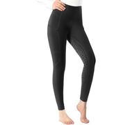 Harrison Howard Mallas de equitación de Asiento Completo para Mujer con Agarre de Silicona, Mallas de equitación activas, Pantalones ecuestres, Negro clásico, Small