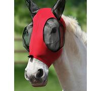 Harrison Howard Máscara de Mosca elástica súper cómoda con Gran Espacio para los Ojos con protección UV, Suave en la Piel con transpirabilidad, Color Rojo Lava