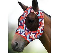 Harrison Howard, Máscara elástica antimoscas Muy cómoda, con Gran Espacio para los Ojos, con protección UV, Transpirable, Suave con la Piel, Estampado geográfico Naranja