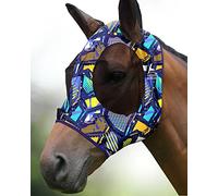 Harrison Howard, Máscara elástica antimoscas Muy cómoda, con Gran Espacio para los Ojos, con protección UV, Transpirable, Suave con la Piel, tamaño Completo, L, Mix de grafitis