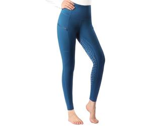 Harrison Howard Pantalones ecuestres de Asiento Completo para Mujer, con Agarre de Silicona, Mallas de equitación de Cintura Alta, Azul Turquesa, Medium