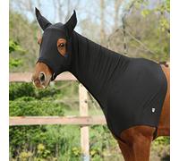 Harrison Howard Soft Fleece Trim Stretchy All-Covered Comfortable Horse Head Hood with Zipper Black Large L