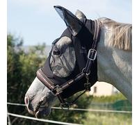 Harrison Howard Super Comfort Stretch Fly Mask Large Eye Space with UV Protection Soft on Skin with Breathability Black XL