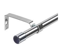 Harrms Barras de cortina para cortinas con ojales, barra de cortina de gasa de 16 mm, color plateado, 76-117 cm, barra de cortina de ventana extensible de acero inoxidable con soportes ajustables para