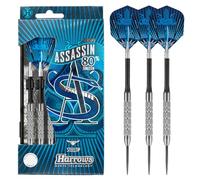 Harrows Assassin Tungsten Pro Darts | Steel Tip Darts Set with Carry Case | 18-40g All Weights| Includes Alamo Shafts, 100 Micron Prime Flights and Travel Case (22g)