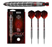 Harrows Atrax 95% Tungsten Darts | Steel Tip Darts Set| 21g, 22g, 23g, 24g, 25g & 26g | Includes Carbon ST Shafts & 100 Micron Atrax Red Flights (23g)