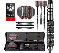Harrows Black Jack Stainless Steel Tip Darts Set 18g, 20g, 22g & 24g - Inlcudes Speedline Shafts, Supergrip Flights & Travel Case 18g