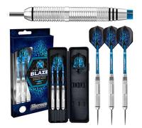 Harrows Blaze Inox Dardos | Juego de dardos de punta de acero con funda de transporte | 21 g, 22 g, 23 g y 24 g | Incluye ejes Supergrip y vuelos de maratón de 100 micras, 24 gramos