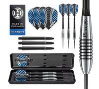 Harrows Bomber 85% Dardos de tungsteno | Juego de Dardos con Punta de Acero y Estuche de Transporte | 21 g, 23 g, 25 g y 27 g | Incluye Ejes Alamo Negros y Plumas Dimplex de 100 micras. 23g