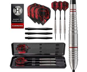 Harrows Dardos Estilo tungsteno Rage | Juego de Dardos con Punta de Acero y Estuche de Transporte | 21 g, 22 g, 23 g y 24 g| Incluye Varillas Speedline y Plumas Rage de 100 micras. (21g)