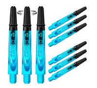 Harrows Darts - Juego de 3 Tallos de Carbono 360 para Dardos - 9 Ejes de Dardos en Total, Mediano, Midi y Corto (Aguamarina, Mediana)