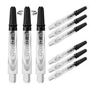 Harrows Darts - Juego de 3 Tallos de Carbono 360 para Dardos - 9 Ejes de Dardos en Total, Mediano, Midi y Corto (Transparente, Corto)