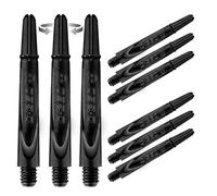 Harrows Darts - Juego de 3 Tallos de Carbono 360 para Dardos - 9 Ejes de Dardos en Total, Mediano, Midi y Corto (Negro, Mediana)