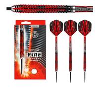 Harrows Fire Inferno 90% Dardos de tungsteno | Juego de Dardos con Punta de Acero | 21 g, 22 g, 23 g, 24 g, 25 g y 26 g | Incluye Ejes de Encendido Supergrip y Plumas de Fuego de 100 micras. (23g)