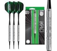 Harrows Impact Premium - Juego de dardos de punta blanda de tungsteno (18 g y 20 g, incluye cañas Supergrip y plumas de 100 micrones, 18 g)