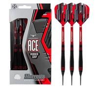 Harrows Juego de Dardos Ace Rubber Brass Soft Tip 16g y 18g - Incluye Ejes Supergrip, Flight Micron Marathon y Estuche de Viaje Conveniente - Juego de 10 Piezas (16g)
