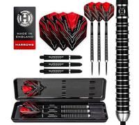 Harrows Juego de Dardos SUPERGRIP Ultra 90% Tungsteno con Punta de Acero. Disponible en 21 g, 22 g, 23 g, 24 g, 25 g, 26 g, 28 g y 30 g. Incluye Ejes de Carbono Supergrip y Plumas Supergrip. (30g)