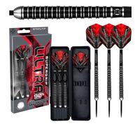 Harrows Juego de Dardos SUPERGRIP Ultra 90% Tungsteno con Punta de Acero. Disponible en 21 g, 22 g, 23 g, 24 g, 25 g, 26 g, 28 g y 30 g. Incluye Ejes de Carbono Supergrip y Plumas Supergrip. (25g)