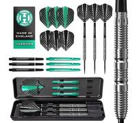 Harrows NX Elite 90% Tungsten Steel Tip Darts Set | 21 g a 26 g Todos los Pesos Disponibles | Gran Paquete de 17 Piezas con Ejes Supergrip, vuelos Quantum y Estuche de Viaje (22g)