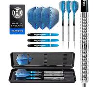 Harrows Pulse Dardos de Tungsteno al 90% | Juego de Dardos con Punta de Acero y Estuche de Transporte | 21 g, 22 g, 23 g, 24 g, 25 g y 26 g | Incluye Ejes Supergrip Fusion y Plumas de 100 Micras (22g)
